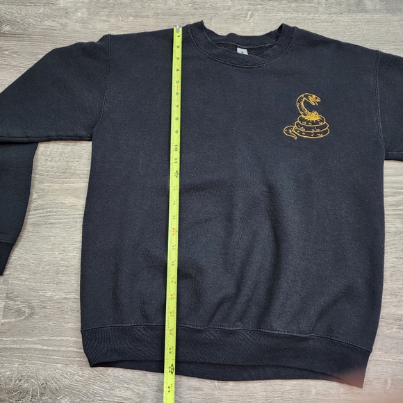 DONT TREAD ON ME Snake Black Pullover Cotton Blend Sweatshirt Women's Small - Picture 7 of 16